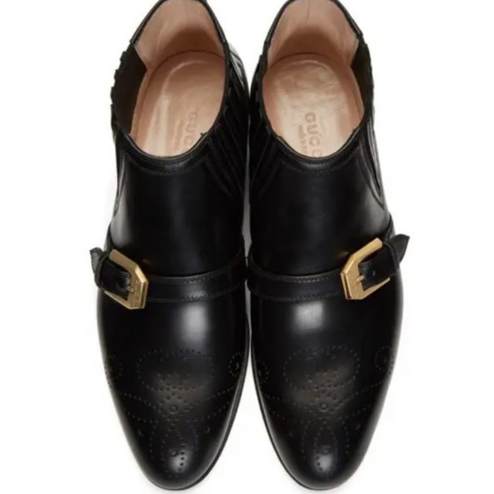 Gucci worsh black leather Chelsea ankle boots - Picture 2 of 6